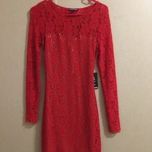 Red Lace Dress - EXPRESS (x-small)